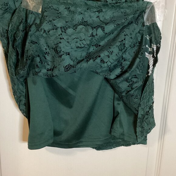 Zac & Racheal Women's Sleeveless Green Lace Top Size S Loose Fit Lined Festive - Picture 4 of 9